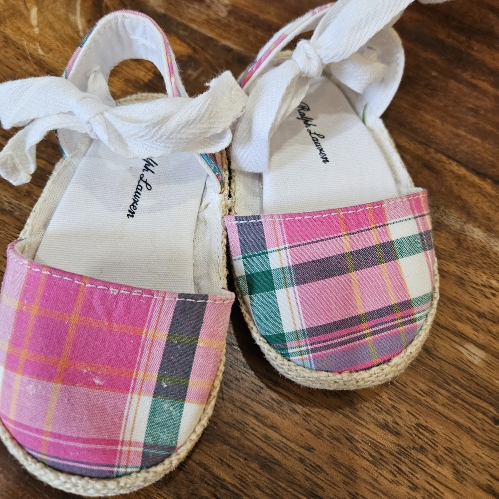 Ralph Lauren plaid shoes,  baby size 4